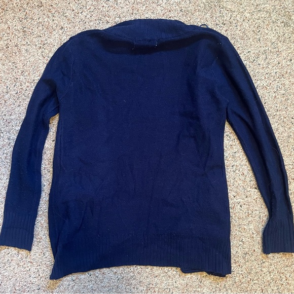 Navy blue knit cardigan sweater - Picture 2 of 3